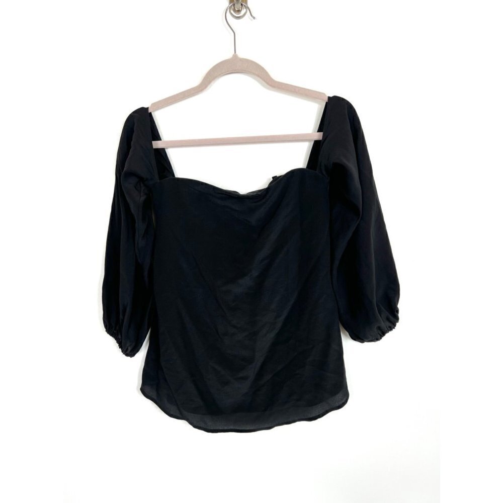 Theory silk off the shoulder top built in bra women’s size 00‎